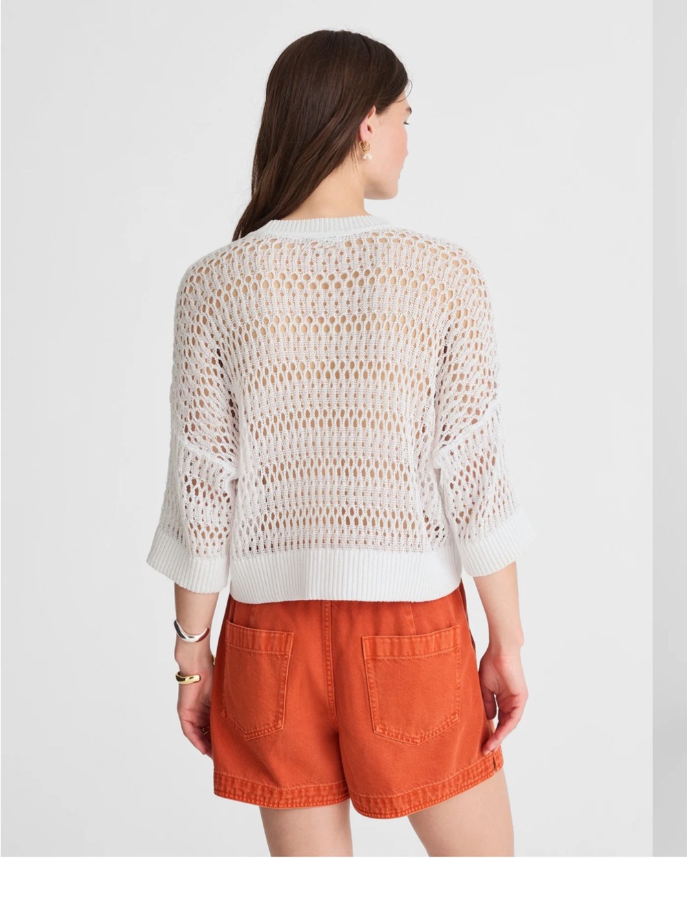 Madewell White Open-Knit Sweater
